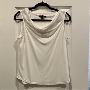 BANANA REPUBLIC | white cowl-neck blouse